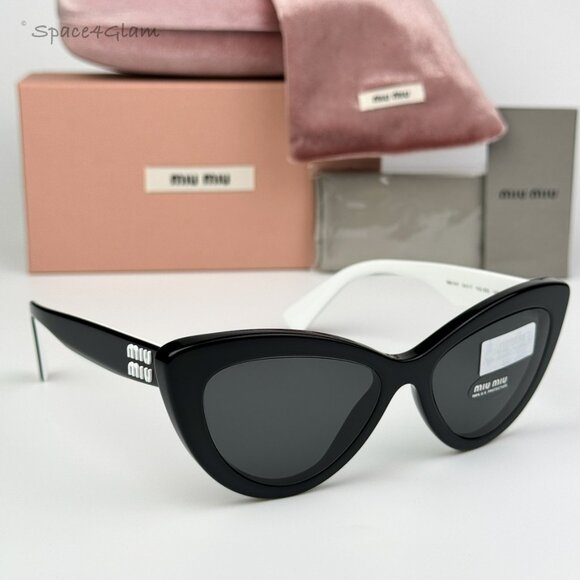 BRAND NEW Miu Miu MU04YS 10G5S0 Black Dark Grey Cat Eye Women Sunglasses MU 04YS